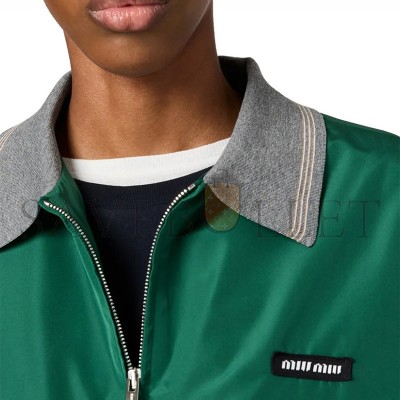 MIU MIU TECHNICAL POPLIN BOMBER JACKET ML1420